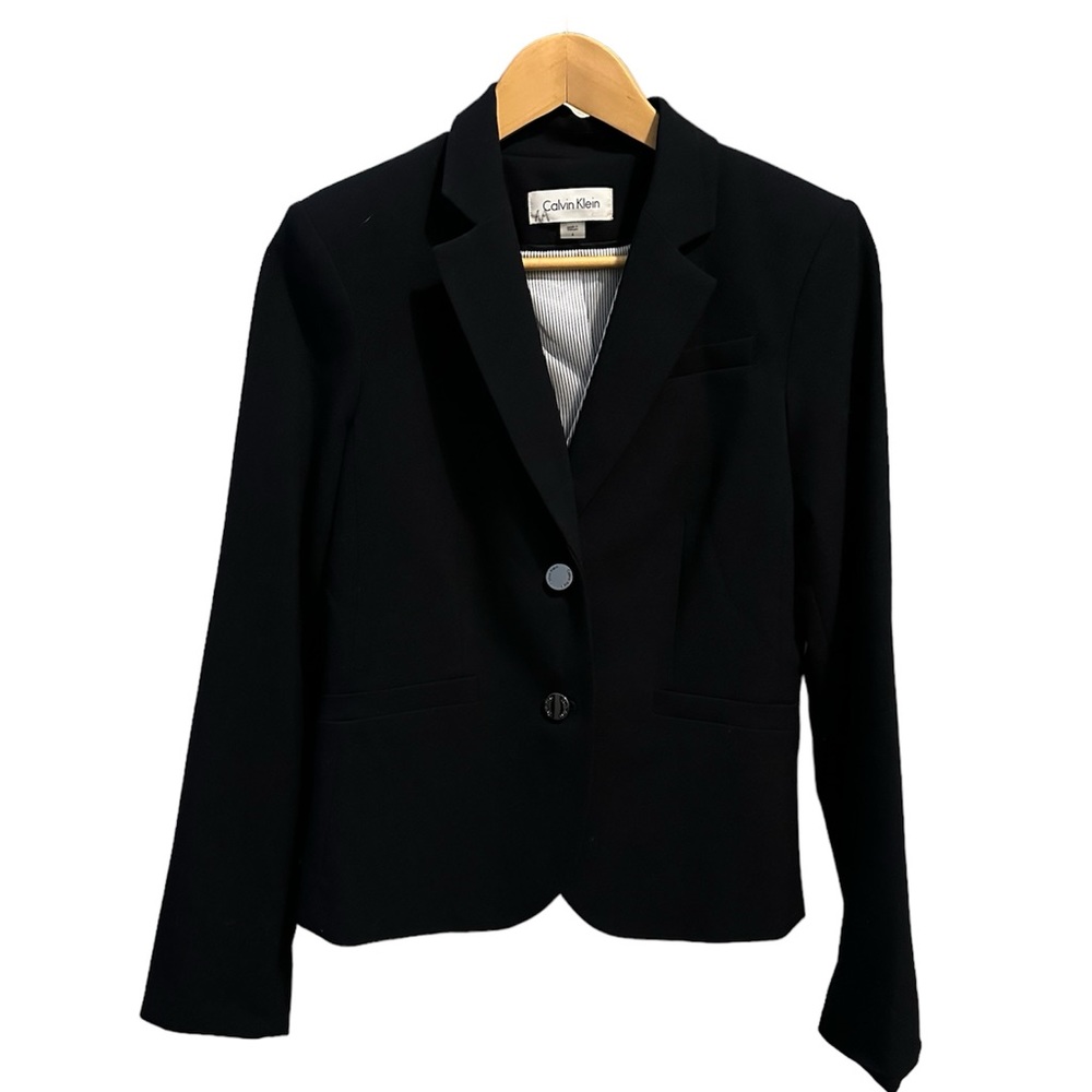 Calvin Klein Women’s Two Button Single Breasted Lux Blazer